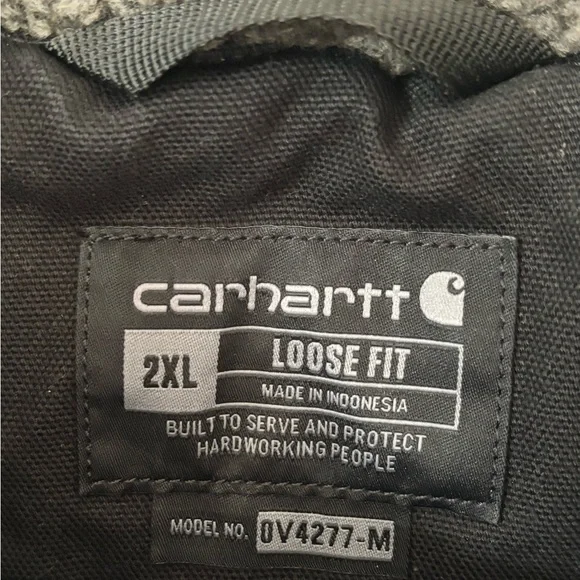 Carhartt Vest 2XL Black Sherpa Lined Workwear 104277 Embroidered Biomax Logo Men - Picture 3 of 7